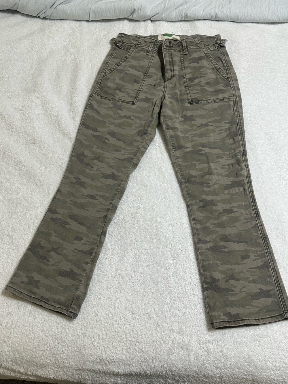 Anthropologie Olive Green Camo Utility Pants